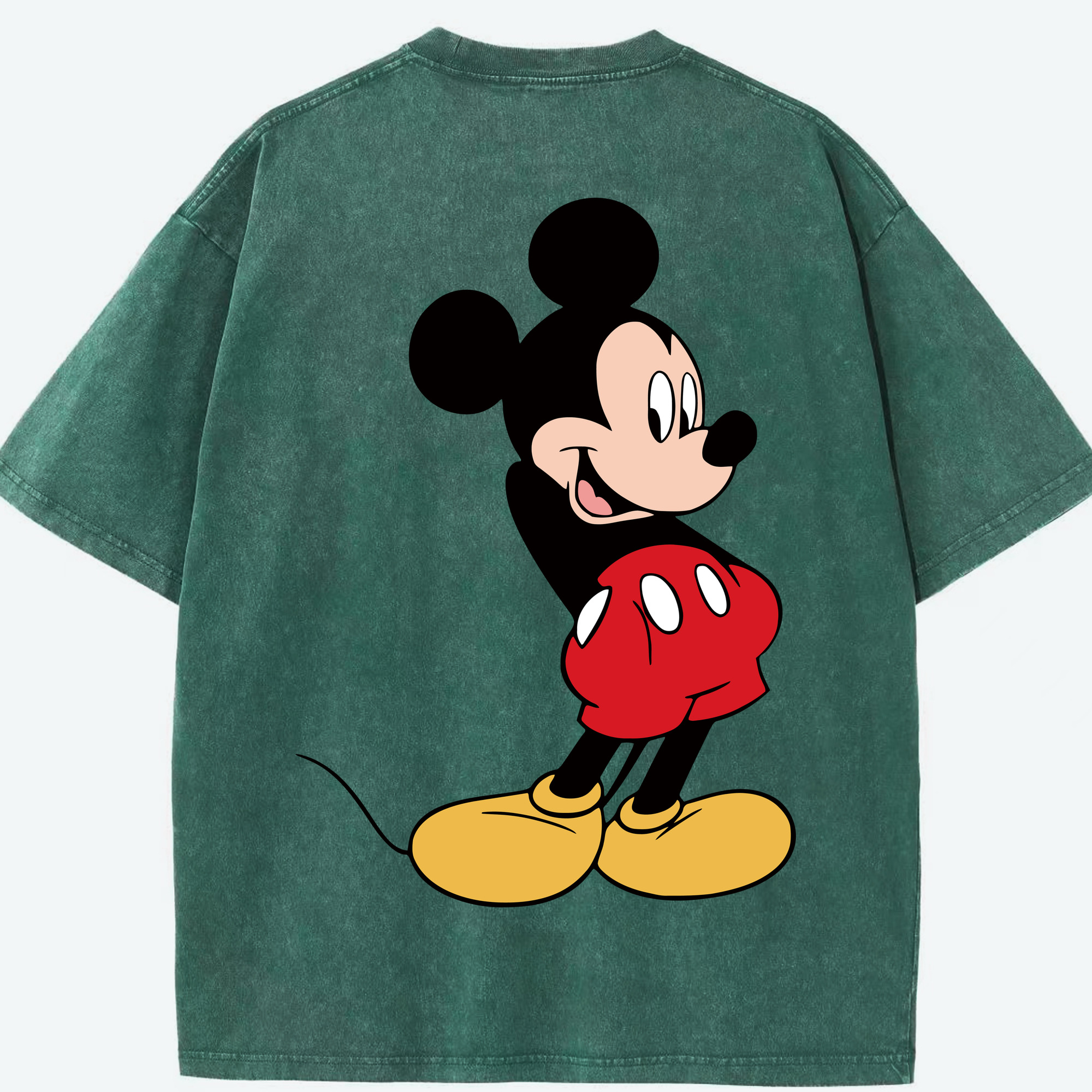 （画像用） ミッキーマウス Mickey Mouse 綿100% ヴィンテージ風 半袖Tシャツ（背面プリント）
